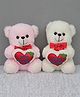 Dukiekooky Cute Pack of 2 White and Pink Teddy Bear with Red Heart Plush Stuffed Animal, 'You're Pretty' Message, Perfect Gift for Special Occasions , Height - 20 cm