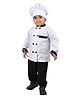 BookMyCostume Cotton Woven Full Sleeves Professional Chef Costume Set - White & Black