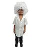 BookMyCostume Cotton Woven Half Sleeves Einstein Costume Set With Eye Glasses - White