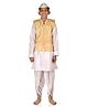 BookMyCostume Cotton Woven Independence Day Theme Full Sleeves Lal Bahadur Shastri Costume Set - White & Beige
