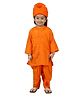 BookMyCostume Woven Independence Day Theme Full Sleeves Swami Vivekananda Costume Set - Orange
