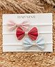 Halemons Set Of 3 Bow Applique Detailed Striped Headbands - Multi Colour