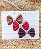 Halemons Set Of 3 Striped & Bow Applique Detailed Headbands - Multi Colour