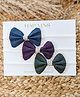 Halemons Set Of 3 Striped & Bow Applique Detailed Handmade Headbands - Multi Colour