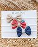 Halemons Set Of 3 Striped & Bow Applique Detailed Handmade Headbands - Multi Colour