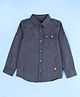 Kiddopanti Denim Woven Full Sleevess Solid Shirt - Grey