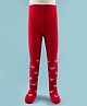 Cute Walk by Babyhug Knit Antibacterial Footed Tights with Bow Design - Red