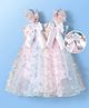 Mark & Mia Woven Sleeveless Party Frock Style Onesie with Bow Applique & Butterfly Print - Off White