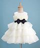 Mark & Mia Sleeveless Solid Color Party Dress with Bow Applique - Offwhite