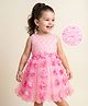Mark & Mia Woven Sleeveless Party Dress With Pearl Embellishments & Floral Applique Detailing - Pink