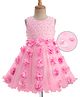 Mark & Mia Woven Sleeveless Party Dress With Pearl Embellishments & Floral Applique Detailing - Pink