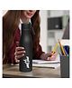 Milton Super 1000 Stainless Steel Water Bottle 1 ltr, Single Walled, Leak Proof Lid, Rust Proof, For School, Office, Gym, Black