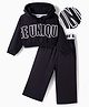 OLLINGTON ST. Cotton Full Sleeves Be Unique Printed Hoodie Sweatshirts  & Pant - Black