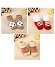 Syga Ankle Length Warm Socks Kitty Design Pack of 3 - Multicolour