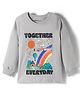 Doreme Single Jersey Knit Full Sleeves T-Shirt with Together & Everyday Text Print - Grey