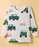 Doreme Single Jersey Knit Full Sleeves T-Shirt with Vehicle Print - Offwhite