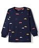 Doreme Single Jersey Knit Full Sleeves T-Shirt with Vehicle Print - Navy Blue