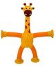 Enorme Telescopic Pop Tubes Suction Cup Giraffe Shaped Fidget Stretchy Travel Sensory Toy with Led Lights for Kids- Multicolor