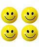 Enorme Smiley Face Squeeze Sponge Soft Cute Funny Yellow Ball for Kids and Adults, Stress Relief Toy- Pack of 4