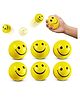 Enorme Smiley Face Squeeze Sponge Soft Cute Funny Yellow Ball for Kids and Adults, Stress Relief Toy- Pack of 6