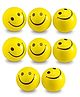 Enorme Smiley Face Squeeze Sponge Soft Cute Funny Yellow Ball for Kids and Adults, Stress Relief Toy- Pack of 8