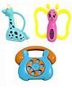 Enorme Rattles for Babies Non-toxic Essential Teething Sound Rattle Set Toy New Born Baby Pack of 3 - Multicolor