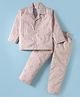 Rikidoos Full Sleeves Polka Dots & Bow Printed Night Suit Set - Beige