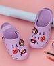 Yellow Bee Disney Solid Perforated Clogs With Mickey & Minnie Mouse Charms - Purple