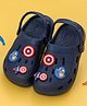 Yellow Bee Marvel Solid Perforated Clogs With Avengers Featuring Captaine America Charms - Navy Blue