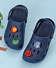 Yellow Bee Marvel Solid Perforated Clogs With Avengers Featuring Character Charms - Navy Blue