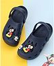Yellow Bee Disney Solid Perforated Clogs With Mickey Mouse Charms - Navy Blue