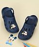 Yellow Bee Disney Solid Perforated Clogs With Mickey Mouse Charms - Navy Blue