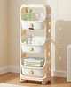 Babyhug 3 Layer Storage Organiser with Penguin Face - Yellow| Detachable Baskets| Wheels with Lock| Plug N Play Assembly| Stationery, Toys &  Clothes Storage| Rounded Edges