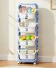 Babyhug 4 Layer Storage Organiser with Rabbit Face - Blue| Detachable Baskets| Wheels with Lock| Plug N Play Assembly| Stationery, Toys &  Clothes Storage| Rounded Edges