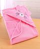 Pink Rabbit Terry Knit Hooded Towel with Animal Applique L 81 x B 81 cm - Pink