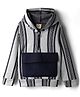 Rikidoos Full Sleeves Striped Hooded Sweatshirt - Grey