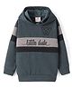 Rikidoos Full Sleeves Typography Printed & Cut & Sew Hooded Sweatshirt - Green