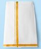 Babyhug South Cotton Solid Color Full Length Mundu - White