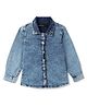 Tales & Stories Denim Knit Full Sleeves Mild Washed Shirt - Blue