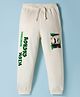 Pine Kids Fleece Knit Full Length Lounge Pant With Text Print - Ivory