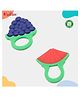 Kritiu Pack of 2 Baby Silicone Fruit Shape Teethers Chew Toy for Teething Pain Relief for Newborns BPA Free (Red,Blue)