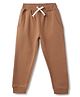 Tales & Stories Cotton Knit Solid Joggers - Brown