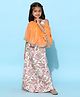 Tales & Stories Rayon Woven Sleeveless Floral Printed Dress With Cape - Multi Colour