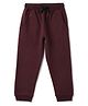 Tales & Stories Cotton Knit Solid Joggers - Wine