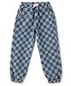 Tales & Stories Cotton Knit Chessboard Checked Joggers - Blue