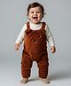 Mark & Mia Fur Knit Full Sleeves Winter Wear Rompers with Animal Applique & Embroidery Detailing - Brown
