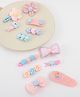 Babyhug Free Size Hair Pins & Clips With Floral Heart & Bow Applique Pack of 12  - Multicolour