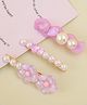 Hola Bonita Hair Pins with Floral & Pearl Applique Free Size Pack of 3 - Purple