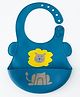 Babyhug Adjustable Silicone Bib for Toddlers - Blue Lion Print| Soft & BPA-Free| 5-Gear Neck Adjustment| Easy to Clean| Crumb Catcher| Roll-able Travel-Friendly