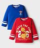 Babyhug Disney Single Knit Jersey Full Sleeves T-Shirts with Front & Back Winnie & Tigger Graphics Pack of 2 - Red & Blue